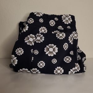 L.A.T.H.C. Navy Blue w/ White Floral Print Thick Joggers Size L